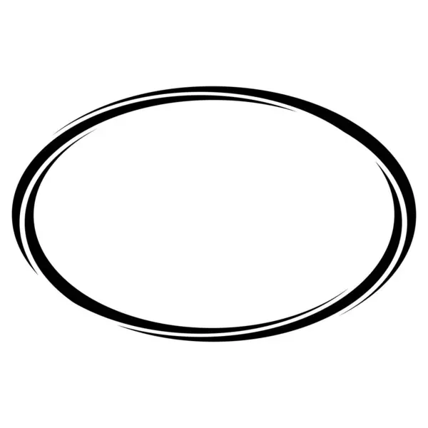 Oval Ellipsenförmiger Bannerrahmen Ovales Badge Etikett Mit Schwenkbaren Kanten — Stockvektor