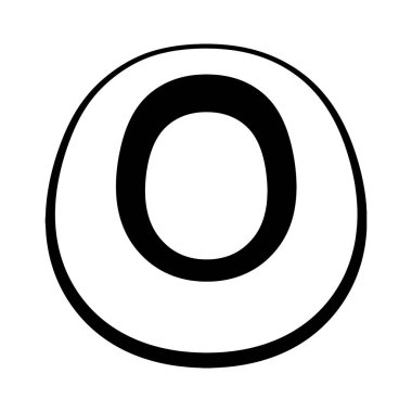 Logo harfi o uzun ince yazı tipi o perspektif yüksekliği