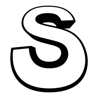 Logo harfinin uzun ince yazı tipi harfinin perspektif yüksekliği