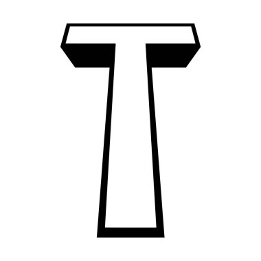 Logo harfi t uzun yazı tipi harfi t perspektif yüksekliği