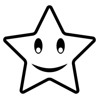 Gülümseyen yıldız simgesi parlayan yıldız emojisi, neşeli bir gülümseme.