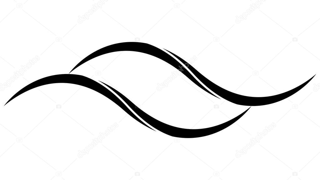 Sea wave swish swoosh splash logo icon, sea waves horizon