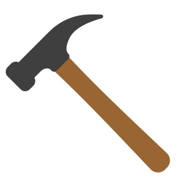 Simge çekici, kahverengi ahşap saplı ve siyah metal başlı.