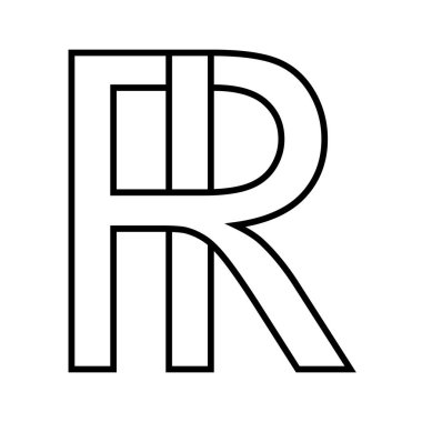 Logo işareti ri ir simgesi, çift harfli logoti r i