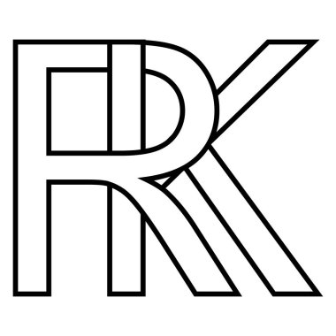 Logo işareti rk kr simgesi, çift harfli logotype r k