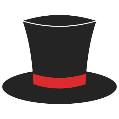 Kırmızı bantlı siyah şapka sihirbaz illüzyonu, sirk gösterisi