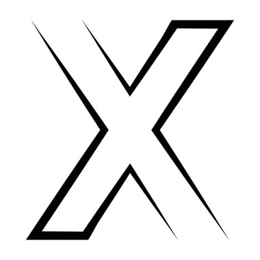 Logo koyu X harfi bir satır simgesi x