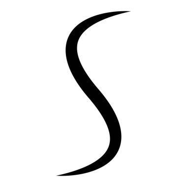 Eğimli dalgalı çizgi şekil harfi S soyut girdap harfi S