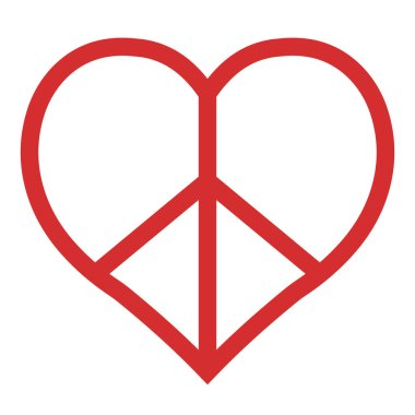 Barış sembollü kalp hippi barışçıl savaş karşıtı şiddet karşıtı işareti