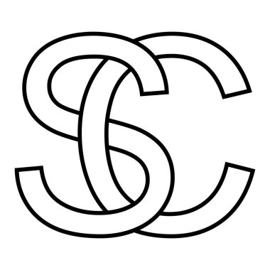 Logo işareti sc cs simgesi çift harfli logottip C 'ler
