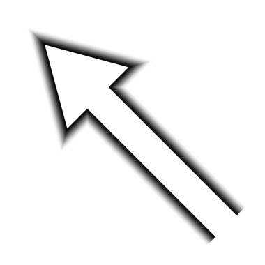 Gölge yönlü navigasyon rehberi olan çapraz ok