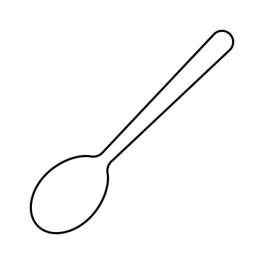 Basit çizim çay kaşığı çizimi kaşığı