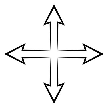 Dört yönlü ok simgesi imleç çapraz okunu taşı
