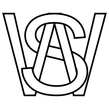 Logo işareti sw simgesi çift harfli logottip W