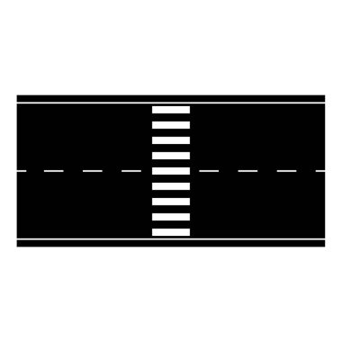 Yaya geçidini işaretleyen yaya geçidine sahip bölge yolu.