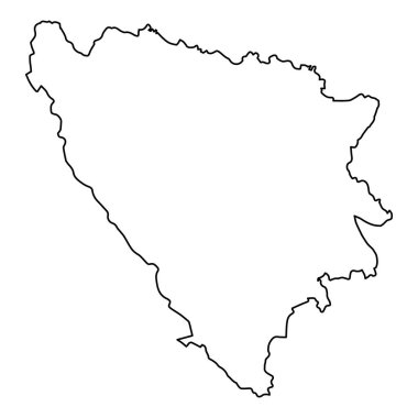 Bosna-Hersek haritasının ana hatlarıyla Avrupa Balkanlar