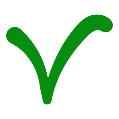 Yeşil İşaret Sembolü, onay işareti seçimi Tamam sağ sağ pozitif yeşil