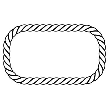 İpten yapılmış dikdörtgen çerçevenin çizgi çizimi