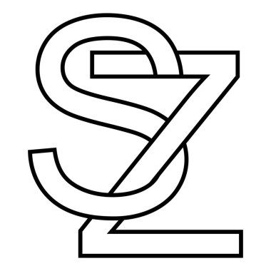 Logo işareti sz z simgesi çift harfli logotype z