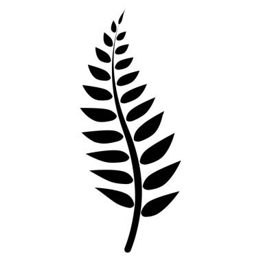 Siyah Siluet Fern Yaprağı botanik yaprak eğreltiotu yaprağı bitkisi doğa