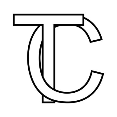 Logo işareti tc ct simgesi çift harfli t tipi logotyc