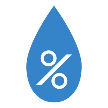 Nem yüzdesi simgesi içindeki mavi su bırakma simgesi
