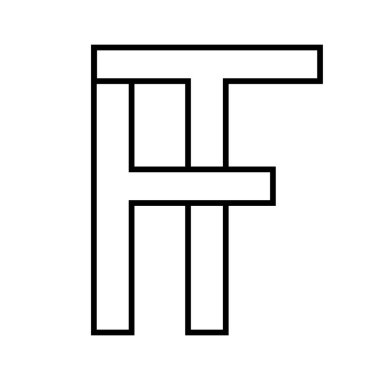Logo işareti tf ft simgesi çift harfli logottip t f