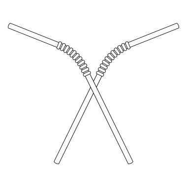 Siyah çizgili iki çapraz çizgili, tırtıklı desenli pipet.