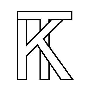 Logo işareti tk kt simgesi çift harfli logoti t k