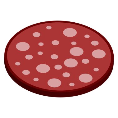 Zengin Kırmızı Salam Dilimi, Kalın Üç Boyutlu Lezzetli Desen