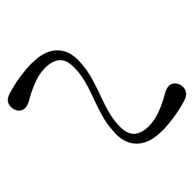 Siyah Dalgalı Çizgi, Beyaz Arkaplanda Yumuşak Eğriler