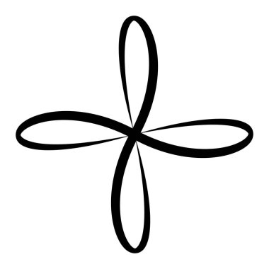 Çarpık harmoni soyut siyah düğüm sembolü çifte sonsuzluk