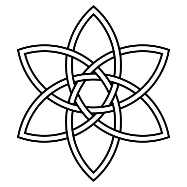 Birleşmiş taç yaprağı dizaynlı Kelt düğümü Ebedi Denge