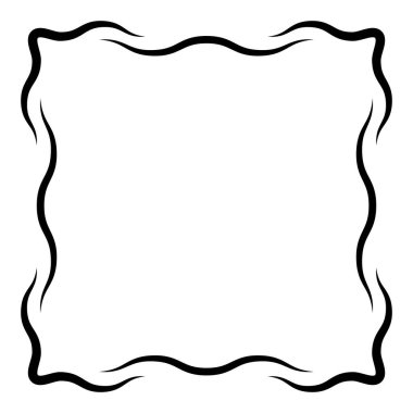 siyah dalgalı çizgi kenarlık kare çerçeve, şablon ögesi