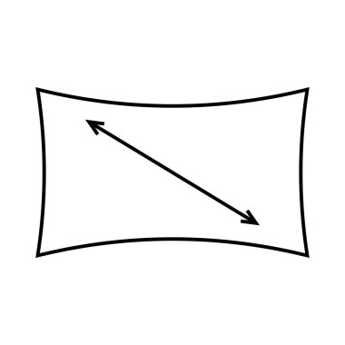 Kalın köşegen oklu simge köşegen monitörü