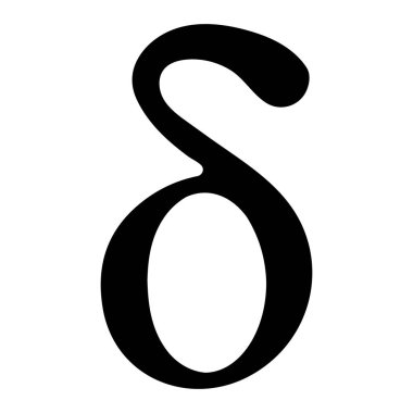 Kalın Siyah Zarafetle Yunan Harfi Delta