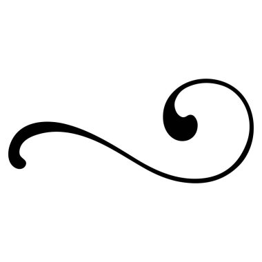 Zarif Eğimli Girdap Dekoratif Element Eğimli Hat Çizgisi