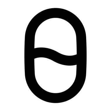 Siyah Yunan teta harfi pürüzsüz, dalgalı ortası