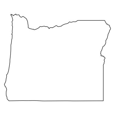 El çizimi Harita Sınırı Oregon Eyaleti White 'a izole edildi