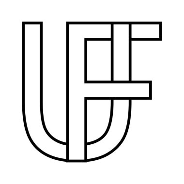 Logo işareti uf fu simgesi, çift harfli logotyf u f