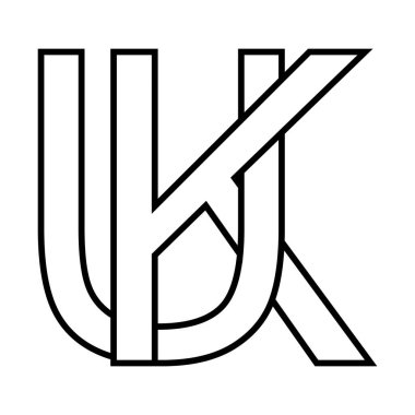Logo işareti uk ku simgesi çift harfli logotype u k