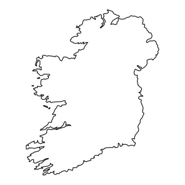 İrlanda sınır adası siluetinin Boş Dış Hattı Haritası