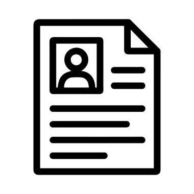 Profesyonel profil belgesi, iş başvuru belgesi sembolü tasvir eden simgeye devam et