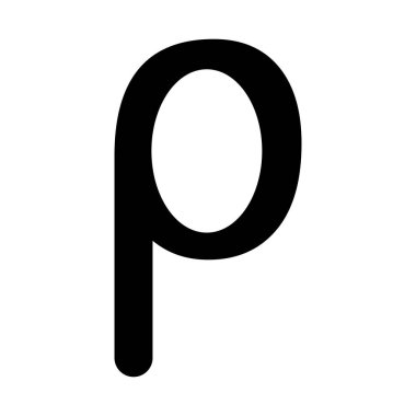 Yunan Harfi Rho, Asgari Biçim İzole İllüstrasyon Sembolü