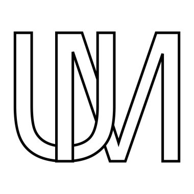 Logo işareti um mu simgesi çift harfli logotype u m