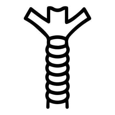 Simge insan solunum sistemi anatomik hat Art Bronchi ve Trachea