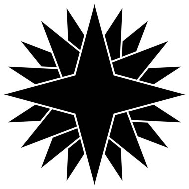 Cesur Geometrik Yıldız patlaması Kara Çarpıcı soyut yıldız patlaması sembolü