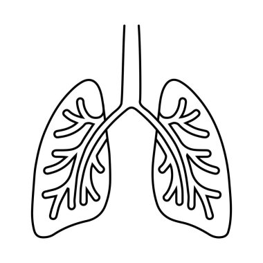 İnsan ciğerlerinin bronz siyah çizgisi tıbbi görüntüler için idealdir.