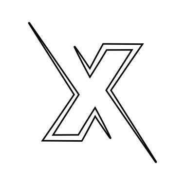 X harfi, Double Line Art Style X logo stüdyosu