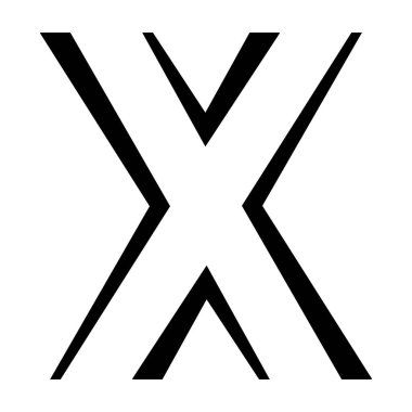 Kalın Simetrik X Şekli Harf X Çift Çizgili Sanat Biçimi